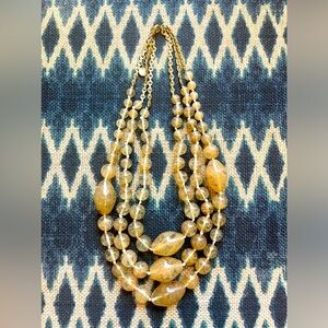 Talbots glass bead multi string necklace